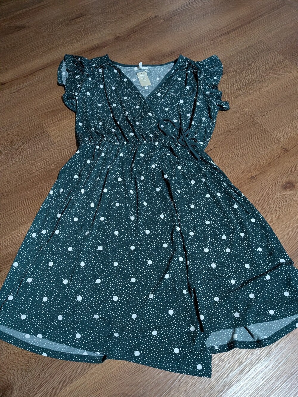NEW Maurice's Polka Dot Wrap Dress Large